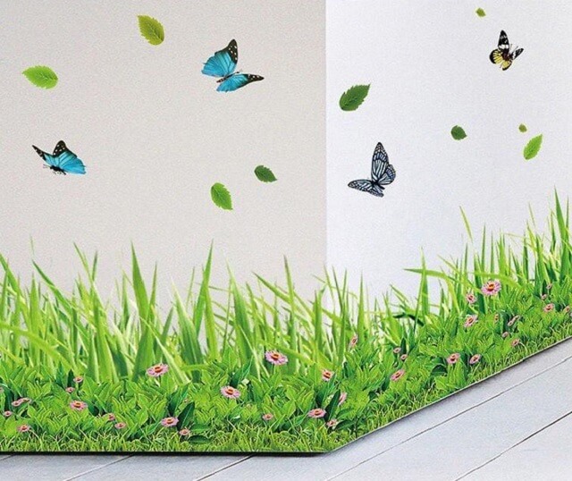 vẽ cỏ chân tường